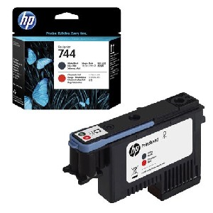 HP 744 Matte Black& Red Printhead